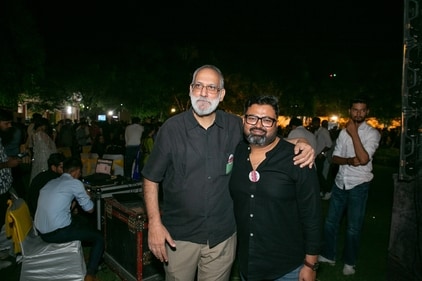 Prof Keval Arora with Bollywood lyricist Raj Shekhar Prof Keval Arora with Bollywood lyricist Raj Shekhar