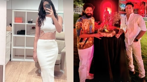 A screen grab of Allu Sneha Reddy and Navdeep's Instagram stories A screen grab of Allu Sneha Reddy and Navdeep's Instagram stories