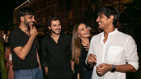 Actors Abhishek Banerjee, Divyenndu with wife Akansha Sharma, and Siddharth reminisce old days at Kirori Mal College's alumni meet,