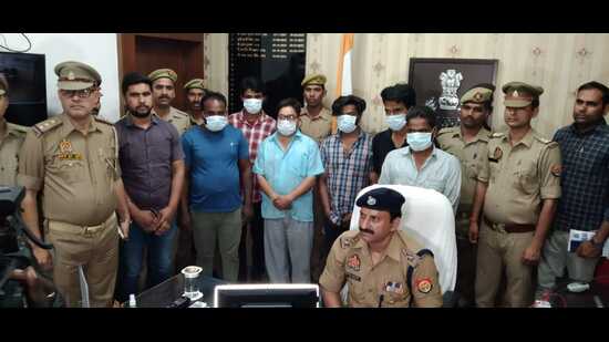 The criminals in the custody of Lucknow Police on Monday (Sourced)