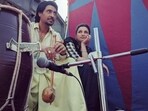 Diljit Dosanjh and Parineeti Chopra in a still from Chamkila. 