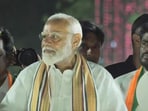 PM Narendra Modi during a roadshow in Chennai, Tamil Nadu.