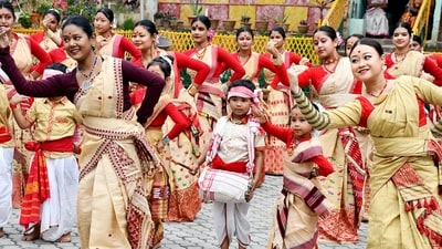 Rongali Bihu, also known as Bohag Bihu, is the most important cultural festival of Assam, marking the beginning of the Assamese New Year and the arrival of spring. It is celebrated with great enthusiasm and joy across the state. The festival signifies the onset of the agricultural season and is celebrated with great enthusiasm and fervour. This year, Rongali Bihu will be observed from April 14 to April 20. (ANI) Rongali Bihu, also known as Bohag Bihu, is the most important cultural festival of Assam, marking the beginning of the Assamese New Year and the arrival of spring. It is celebrated with great enthusiasm and joy across the state. The festival signifies the onset of the agricultural season and is celebrated with great enthusiasm and fervour. This year, Rongali Bihu will be observed from April 14 to April 20. (ANI)