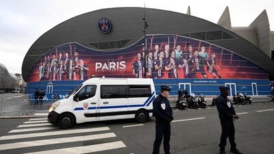 Police officers stand in front the Parc des Princes stadium in Paris (AFP) Police officers stand in front the Parc des Princes stadium in Paris (AFP)