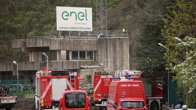 Firefighters vehicles on the site of an explosion occurred at the hydroelectric plant at the Suviana Dam, Italy (AP) Firefighters vehicles on the site of an explosion occurred at the hydroelectric plant at the Suviana Dam, Italy (AP)