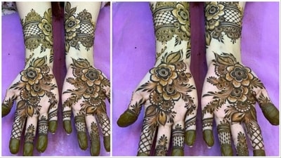 Floral Designs: Floral designs are always in vogue when it comes to mehendi. They are elegant and feminine, and add a touch of freshness to any look. Opt for intricate floral patterns that cover the entire hand or go for a more subtle look with small floral motifs. (Pinterest) Floral Designs: Floral designs are always in vogue when it comes to mehendi. They are elegant and feminine, and add a touch of freshness to any look. Opt for intricate floral patterns that cover the entire hand or go for a more subtle look with small floral motifs. (Pinterest)