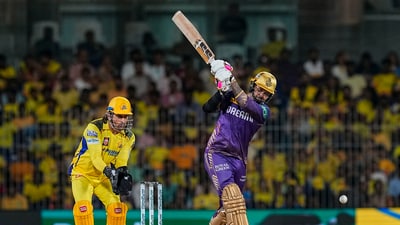 Kolkata Knight Riders' batter Sunil Narine plays a shot during the Indian Premier League (IPL) 2024 T20 cricket match between Chennai Super Kings and Kolkata (PTI) Kolkata Knight Riders' batter Sunil Narine plays a shot during the Indian Premier League (IPL) 2024 T20 cricket match between Chennai Super Kings and Kolkata (PTI)