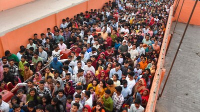 Hundreds of devotees visited several temples in the country since early morning to pay their obeisance to Goddess Shakti. (PTI) Hundreds of devotees visited several temples in the country since early morning to pay their obeisance to Goddess Shakti. (PTI)