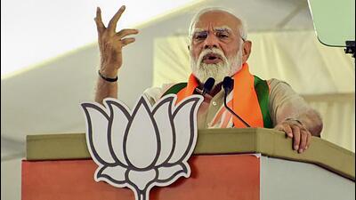 Prime Minister Narendra Modi addresses a public meeting ahead of the Lok Sabha elections. (PTI Photo) Prime Minister Narendra Modi addresses a public meeting ahead of the Lok Sabha elections. (PTI Photo)