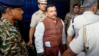 AAP MP Sanjay Singh comes out of the Tihar Jail after the Supreme Court granted him bail. (PTI)