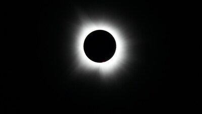 The partial eclipse began in southern Texas near Eagle Pass on the southern border with Mexico, marking the start of the eclipse in the United States. (AP) The partial eclipse began in southern Texas near Eagle Pass on the southern border with Mexico, marking the start of the eclipse in the United States. (AP)