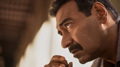 Maidaan review: Ajay Devgn in a still from the film. He plays a football coach in the movie.