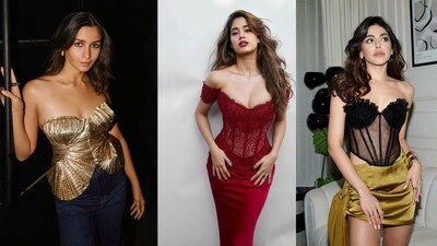 Corset are back and turning heads. Whether it is denim, crop tops, saree or even joggers, the corset are a popular choice among Bollywood divas.