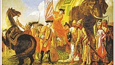 Clive meeting Mir Jafar after the Battle of Plassey. The battle was fought on the banks of River Hooghly (Wikimedia Commons) Clive meeting Mir Jafar after the Battle of Plassey. The battle was fought on the banks of River Hooghly (Wikimedia Commons)