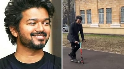Vijay was seen having a fun moment in between the shoot for The Greatest of All Time. Vijay was seen having a fun moment in between the shoot for The Greatest of All Time.
