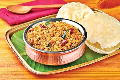 Tangy tamarind rice (Puliyogare) is another must-have (Niraamaya Retreats Surya Samudra ) Tangy tamarind rice (Puliyogare) is another must-have (Niraamaya Retreats Surya Samudra )