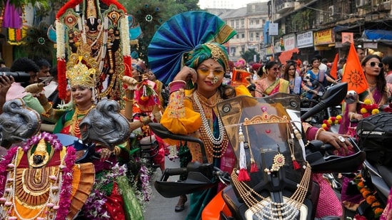 Maharashtrians across the country enthusiastically observe the festival of Gudi Padwa, marking the beginning of the traditional Hindu New Year.&nbsp;(AP)