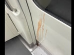 Snapshot of the gutkha stains in metro. 