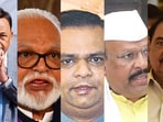 From left to right- Narayan Rane (72), Chhagan Bhujbal (76), Rahul Narwekar (47), Abdul Sattar (59), and Eknath Khadse (71) From left to right- Narayan Rane (72), Chhagan Bhujbal (76), Rahul Narwekar (47), Abdul Sattar (59), and Eknath Khadse (71)