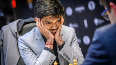 Gukesh during the Candidates Tournament
