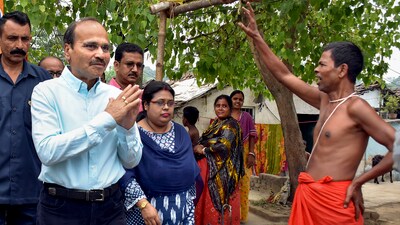 Congress candidate Adhir Ranjan Chowdhury during his election campaign at Berhampore, in Murshidabad district, West Bengal. (PTI) Congress candidate Adhir Ranjan Chowdhury during his election campaign at Berhampore, in Murshidabad district, West Bengal. (PTI)