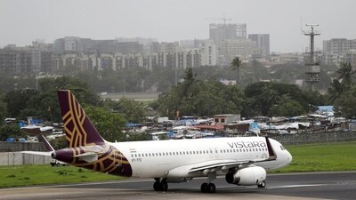 A Vistara Airbus A320 aircraft at the Chhatrapati Shivaji Maharaj International Airport in Mumbai (Reuters file photo) A Vistara Airbus A320 aircraft at the Chhatrapati Shivaji Maharaj International Airport in Mumbai (Reuters file photo)