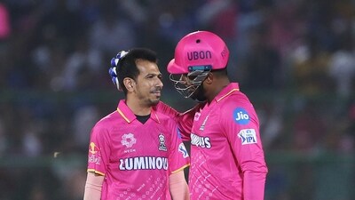 Rajasthan Royals' Yuzvendra Chahal and skipper Sanju Samson (ANI) Rajasthan Royals' Yuzvendra Chahal and skipper Sanju Samson (ANI)