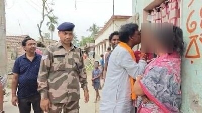 BJP candidate from West Bengal's Malda Uttar constituency Khagen Murmu. (X/AITC) BJP candidate from West Bengal's Malda Uttar constituency Khagen Murmu. (X/AITC)
