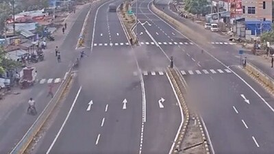 A CCTV footage of the accident, posted by ANI, showed a speeding SUV ramming into a two-wheeler at Sivarakottai. (Screengrab)