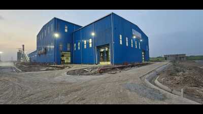 Country’s first ‘waste-to-charcoal plant’ in the Ramana area of Varanasi (HT Photo)