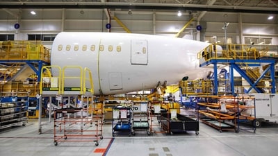 Boeing 787 Dreamliner are under production at the Boeing manufacturing facility in North Charleston, South Carolina, Federal aviation authorities are investigating claims by a Boeing engineer that the 787 Dreamliner suffers from assembly defects that threaten safety, US officials said on April 9, 2024. (Photo by Logan Cyrus / AFP) (AFP) Boeing 787 Dreamliner are under production at the Boeing manufacturing facility in North Charleston, South Carolina, Federal aviation authorities are investigating claims by a Boeing engineer that the 787 Dreamliner suffers from assembly defects that threaten safety, US officials said on April 9, 2024. (Photo by Logan Cyrus / AFP) (AFP)
