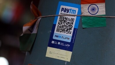 Paytm share price: A QR code for the Paytm digital payment system at a store in Mumbai, India. (Bloomberg) Paytm share price: A QR code for the Paytm digital payment system at a store in Mumbai, India. (Bloomberg)