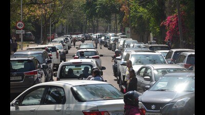 Speaking about this, senior superintendent of police (SSP, Traffic) Sumer Pratap Singh said, “We had earlier carried out a survey to identify the problem. On Tuesday, we discussed the issue with the schools and decided to make the Butterfly Park road exit only. Entry will only be allowed from the Khalsa College side from Sector 7 in Chandigarh.” (Sant Arora/HT) Speaking about this, senior superintendent of police (SSP, Traffic) Sumer Pratap Singh said, “We had earlier carried out a survey to identify the problem. On Tuesday, we discussed the issue with the schools and decided to make the Butterfly Park road exit only. Entry will only be allowed from the Khalsa College side from Sector 7 in Chandigarh.” (Sant Arora/HT)