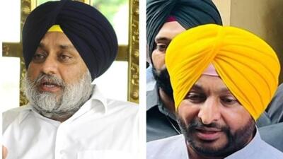 Sukhbir Badal was seen accompanied by a child, who shouted slogans in favour of the SAD, during his Punjab Bachao Yatra’s Raikot leg while Ravneet Singh Bittu had posts showed himself posing with children, one of whom was donning a BJP scarf. (HT Photo) Sukhbir Badal was seen accompanied by a child, who shouted slogans in favour of the SAD, during his Punjab Bachao Yatra’s Raikot leg while Ravneet Singh Bittu had posts showed himself posing with children, one of whom was donning a BJP scarf. (HT Photo)