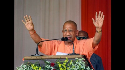 Uttar Pradesh Chief Minister Yogi Adityanath addresses an election rally ahead of the upcoming Lok Sabha polls, at Sardhana, in Meerut district, Wednesday (PTI) Uttar Pradesh Chief Minister Yogi Adityanath addresses an election rally ahead of the upcoming Lok Sabha polls, at Sardhana, in Meerut district, Wednesday (PTI)