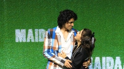 Chaitanya Sharma and Shweta Tripathi at the screening of Maidaan. The event, held in anticipation of the film's release, saw a gathering of industry stalwarts, each expressing their enthusiasm for the inspiring tale depicted in the movie. Chaitanya Sharma and Shweta Tripathi at the screening of Maidaan. The event, held in anticipation of the film's release, saw a gathering of industry stalwarts, each expressing their enthusiasm for the inspiring tale depicted in the movie.