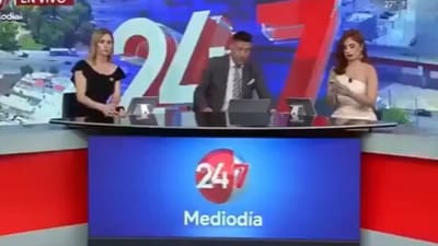 Snapshot of the three anchors of RCG Media's 24/7 news program. (X/@CollinRugg) Snapshot of the three anchors of RCG Media's 24/7 news program. (X/@CollinRugg)