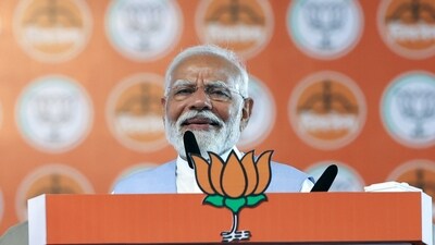 Prime Minister Narendra Modi addresses a public meeting ahead of the Lok Sabha polls, in Ramtek on Wednesday. (BJP) Prime Minister Narendra Modi addresses a public meeting ahead of the Lok Sabha polls, in Ramtek on Wednesday. (BJP)