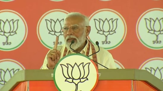 Prime Minister Narendra Modi addresses a rally in Coimbatore. (X/BJP)