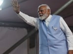 Prime Minister Narendra Modi greets the gathering in Nagpur on Wednesday. (ANI)