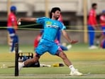 Ravi Bishnoi during a practice session on the eve of the Indian Premier League (IPL) 2024 T20 cricket match between Lucknow Super Giants and Delhi Capitals, Ravi Bishnoi during a practice session on the eve of the Indian Premier League (IPL) 2024 T20 cricket match between Lucknow Super Giants and Delhi Capitals,