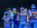 Mumbai Indians player Jasprit Bumrah with his teammates celebrates the wicket of Royal Challengers Bengaluru's player Vijaykumar Vyshak Mumbai Indians player Jasprit Bumrah with his teammates celebrates the wicket of Royal Challengers Bengaluru's player Vijaykumar Vyshak