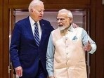 rime Minister Narendra Modi with US President Joe Biden. (PTI)