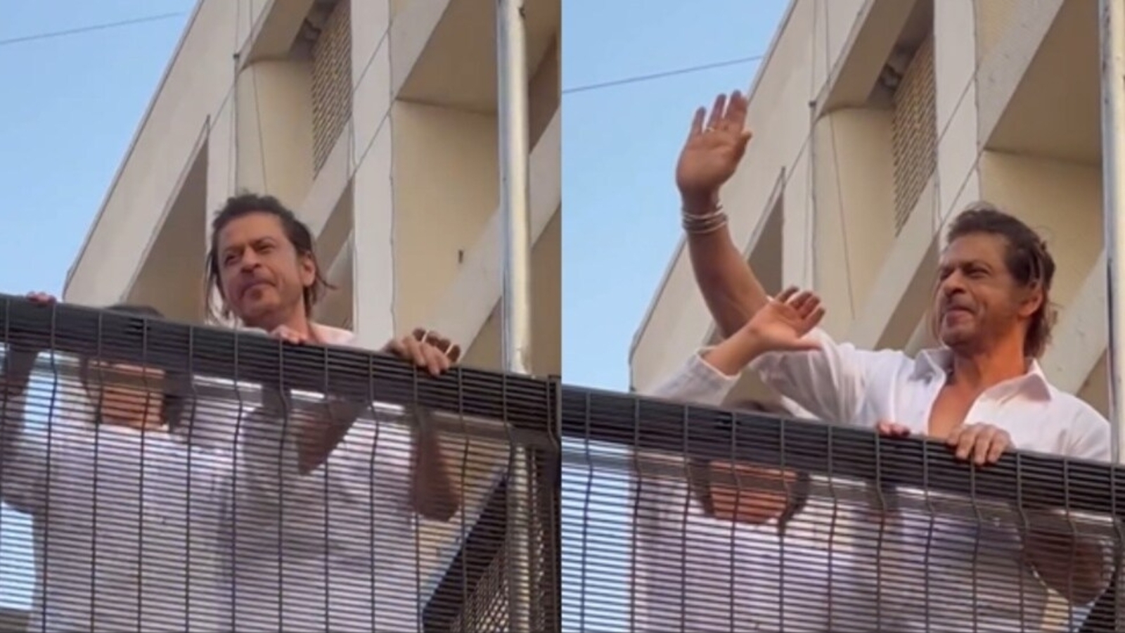 Shah Rukh Khan greets a sea of fans outside Mannat on Eid with salutes, folded hands; son Abram Khan joins him. Watch - Vimarsana News