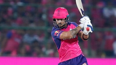 Riyan Parag plays a shot during the match against Gujarat Titans in the Indian Premier League 2024, at Sawai Mansingh Stadium in Jaipur (ANI) Riyan Parag plays a shot during the match against Gujarat Titans in the Indian Premier League 2024, at Sawai Mansingh Stadium in Jaipur (ANI)
