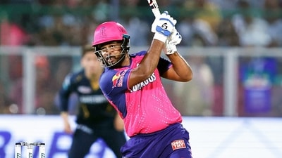 Rajasthan Royals' captain Sanju Samson plays a shot during the match against Gujarat Titans in the Indian Premier League 2024 (RR-X) Rajasthan Royals' captain Sanju Samson plays a shot during the match against Gujarat Titans in the Indian Premier League 2024 (RR-X)