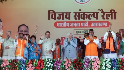 "Today, there is a strong government in the country. Under this 'mazboot Modi sarkar, atankwaadiyon ko ghar mein ghus ke mara jata hai'. The Indian tricolour has become a guarantee of security even in the war zone. After seven decades, Article 370 was scrapped from Jammu and Kashmir and a law was made against triple talaq. It was our strong government that ensured a 33 per cent reservation in Parliament and the poor of the general category also got a 10 per cent reservation," PM Narendra Modi said. (BJP) "Today, there is a strong government in the country. Under this 'mazboot Modi sarkar, atankwaadiyon ko ghar mein ghus ke mara jata hai'. The Indian tricolour has become a guarantee of security even in the war zone. After seven decades, Article 370 was scrapped from Jammu and Kashmir and a law was made against triple talaq. It was our strong government that ensured a 33 per cent reservation in Parliament and the poor of the general category also got a 10 per cent reservation," PM Narendra Modi said. (BJP)