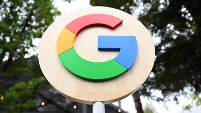 The Google logo is seen during the Google I/O annual developers conference at Shoreline Amphitheatre in Mountain View, California. (AFP)