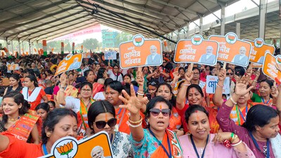 BJP supporters cheer during an election campaign rally addressed by PM Narendra Modi ahead of the upcoming Lok Sabha polls, in Cooch Behar district. (PTI) BJP supporters cheer during an election campaign rally addressed by PM Narendra Modi ahead of the upcoming Lok Sabha polls, in Cooch Behar district. (PTI)