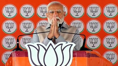 PM Narendra Modi will hold a mega public meeting with both BJP and JD(S) leaders in Mysuru on Sunday, and then address a 1.5 km-long roadshow in the coastal city of Mangaluru. (PTI) PM Narendra Modi will hold a mega public meeting with both BJP and JD(S) leaders in Mysuru on Sunday, and then address a 1.5 km-long roadshow in the coastal city of Mangaluru. (PTI)